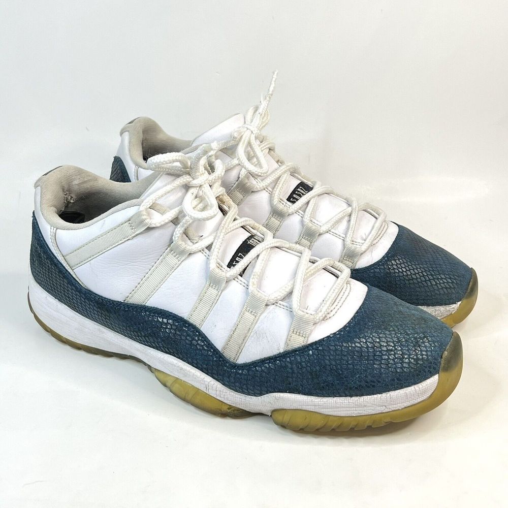 Men's White and Blue Sneakers